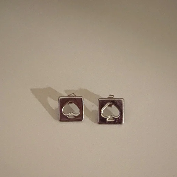 Kate Spade VINTAGE Silver Spade Earrings - Picture 3 of 4